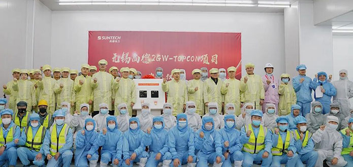 Suntech 2GW of TOPCon High-efficient Cells Put into Production in Wuxi/China
