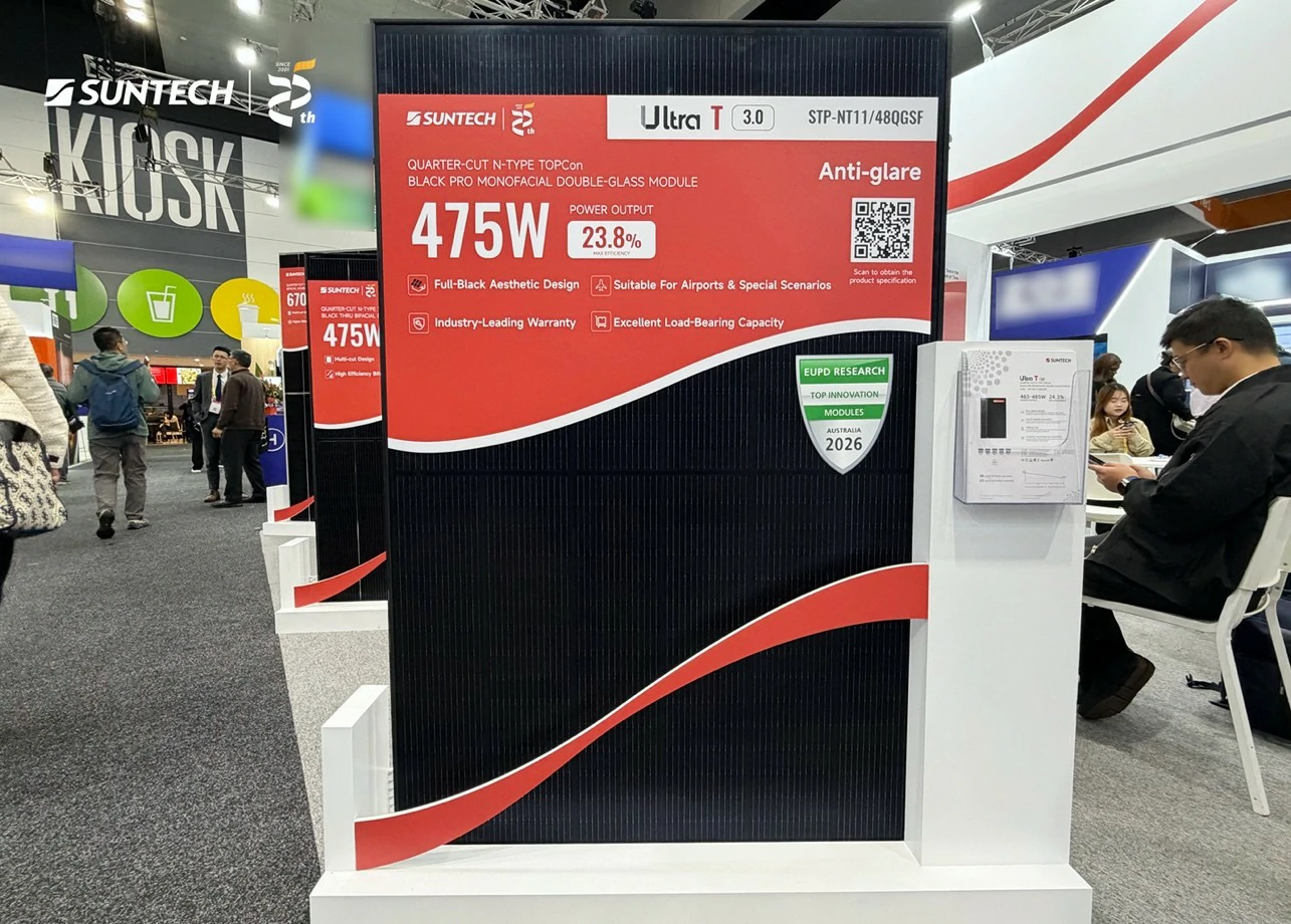 Suntech Showcases High-Efficiency PV Modules at All Energy Australia 2026